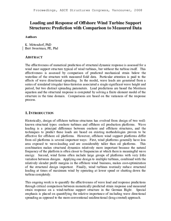 (PDF) Loading and Response of Offshore Wind Turbine Support Structures ...