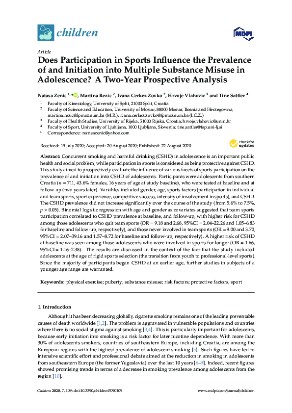 (PDF) Does Participation in Sports Influence the Prevalence of and ...