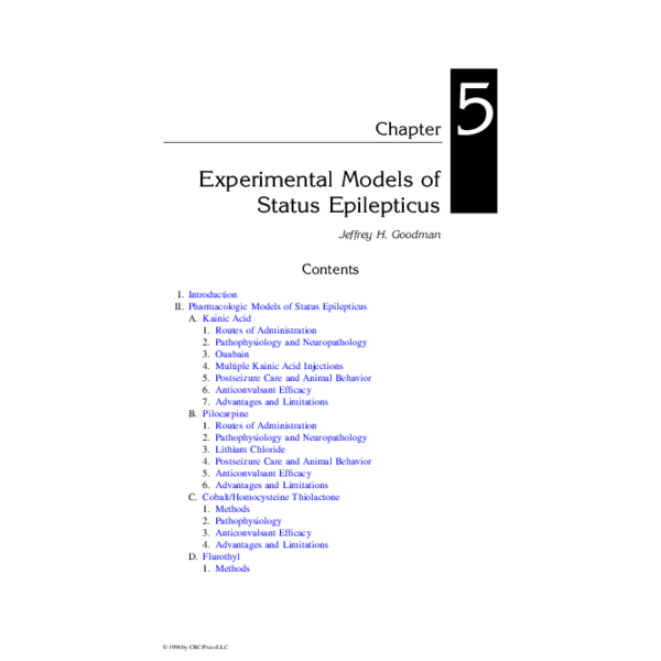 (PDF) Experimental Models of Status Epilepticus