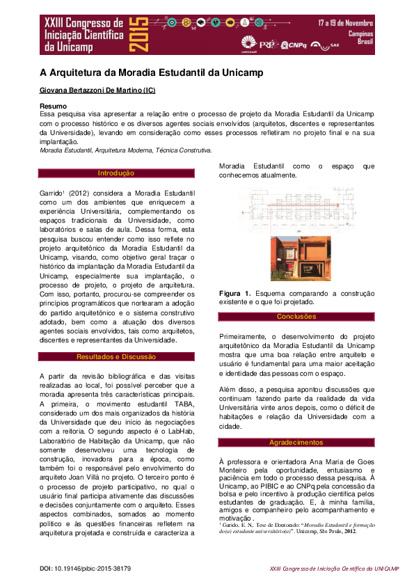 (PDF) A Arquitetura da Moradia Estudantil da Unicamp