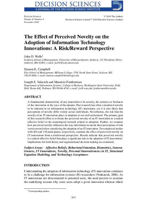 (PDF) The Effect of Perceived Novelty on the Adoption of Information ...