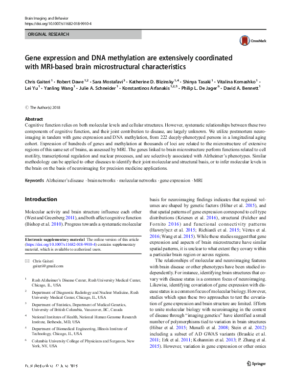 (PDF) Gene expression and DNA methylation are extensively coordinated ...