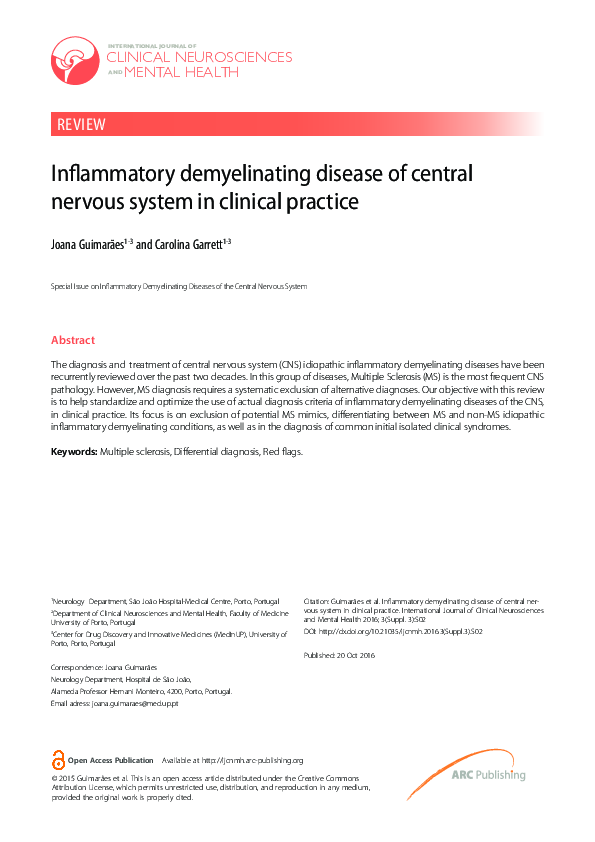 (PDF) Inflammatory demyelinating disease of central nervous system in ...