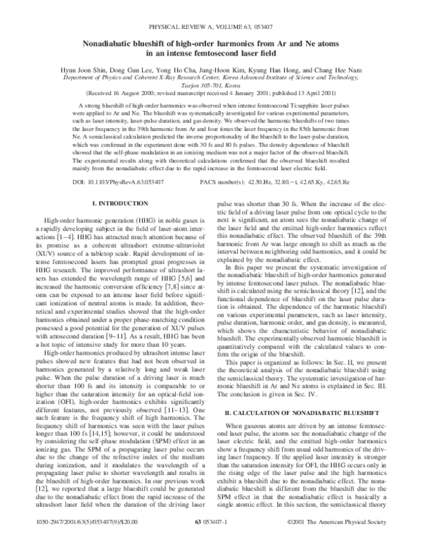 (PDF) Nonadiabatic blueshift of high-order harmonics from Ar and Ne ...