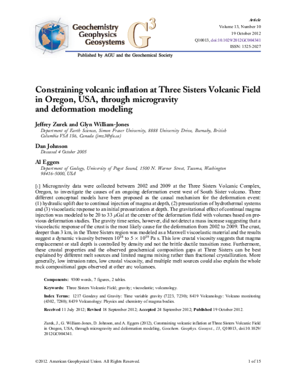 (PDF) Constraining volcanic inflation at Three Sisters Volcanic Field ...