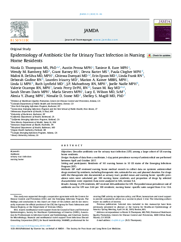 (PDF) Epidemiology of Antibiotic Use for Urinary Tract Infection in ...