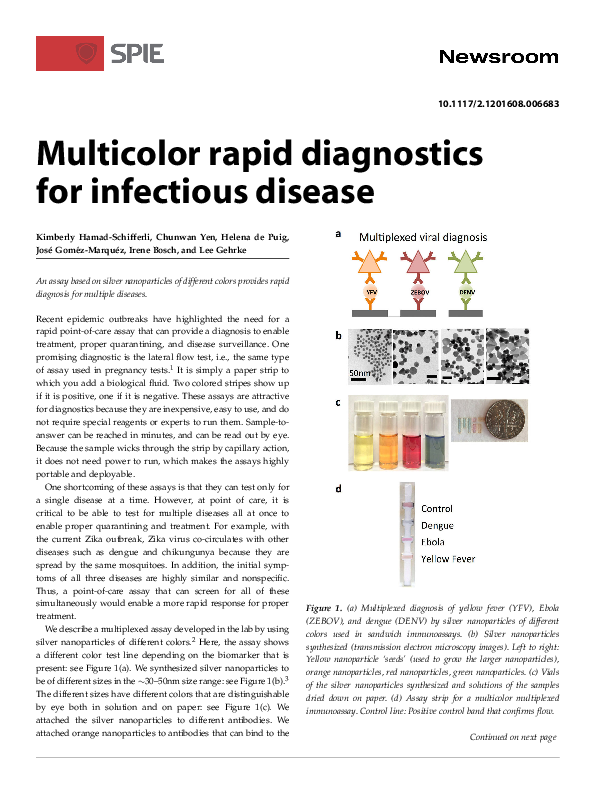 (PDF) Multicolor rapid diagnostics for infectious disease
