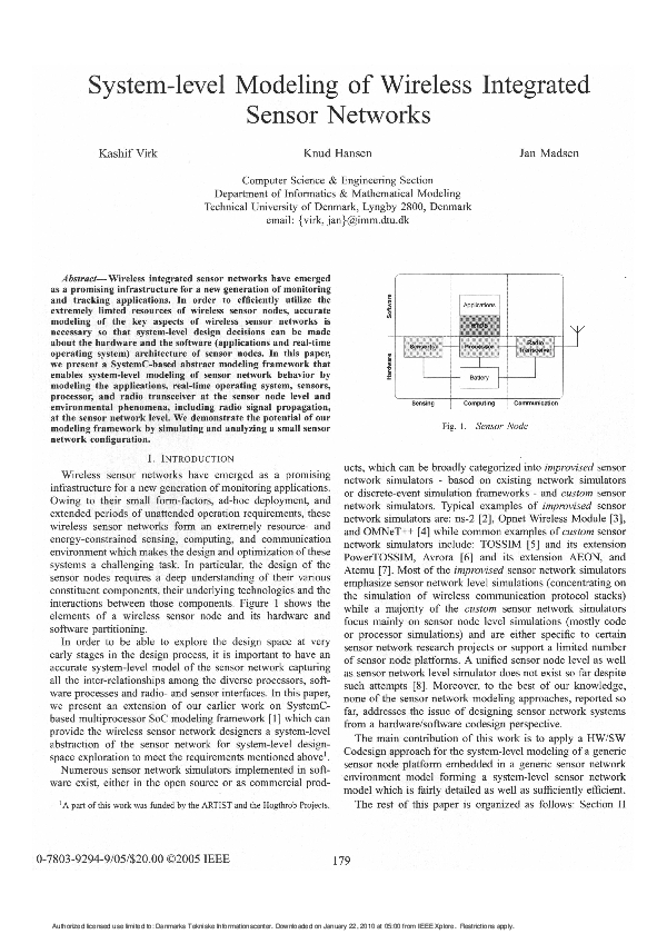 (PDF) System-level modeling of wireless integrated sensor networks