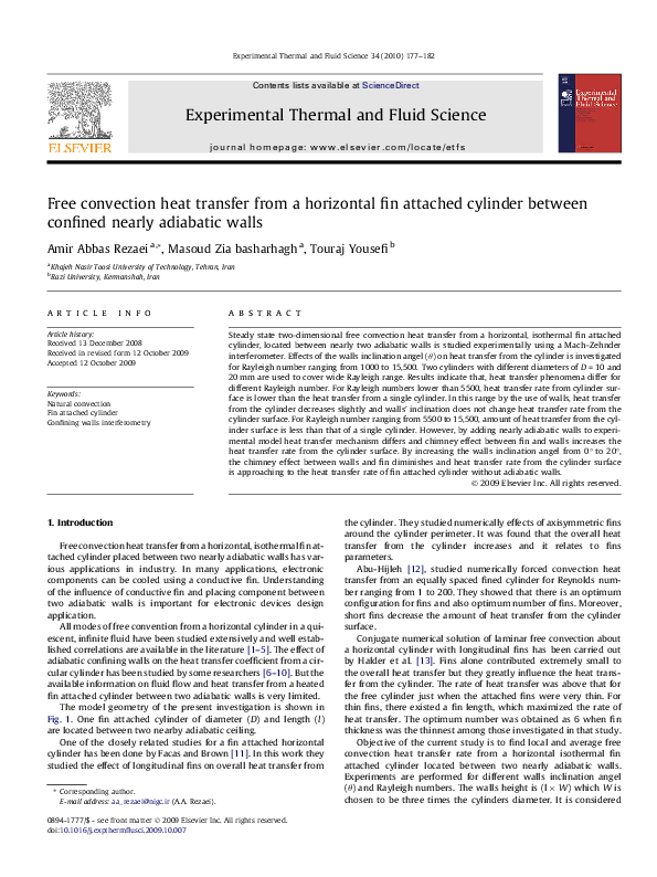 (PDF) Free convection heat transfer from a horizontal fin attached ...