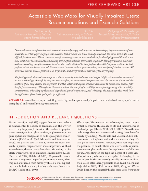 (PDF) Accessible Web Maps for Visually Impaired Users: Recommendations ...