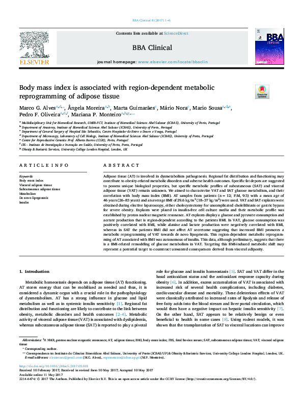 (PDF) Body mass index is associated with region-dependent metabolic ...