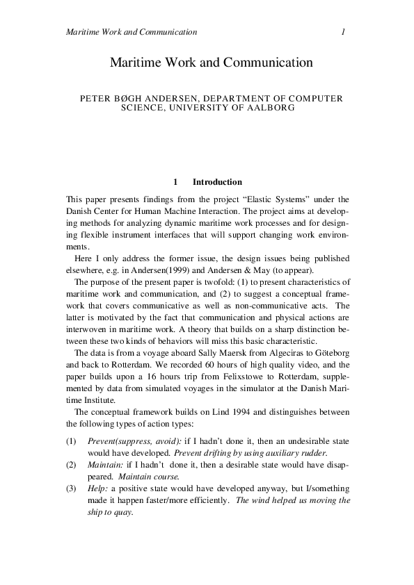 (PDF) Maritime Work and Communication