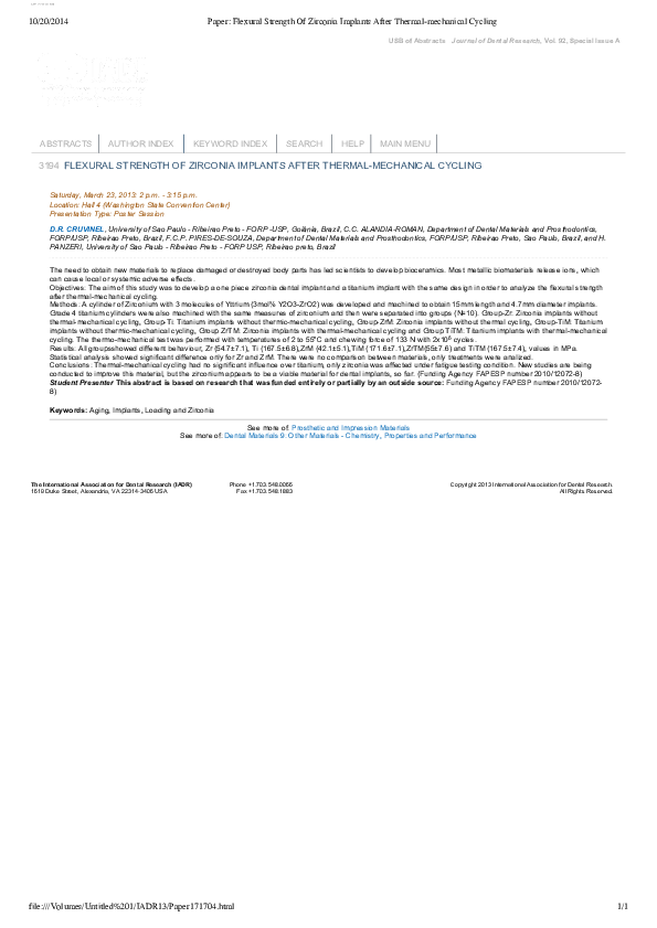 (PDF) Flexural Strength Of Zirconia Implants After Thermalmechanical