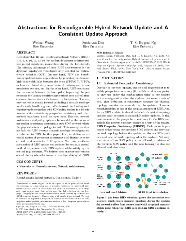 (PDF) Abstractions for Reconfigurable Hybrid Network Update and A ...
