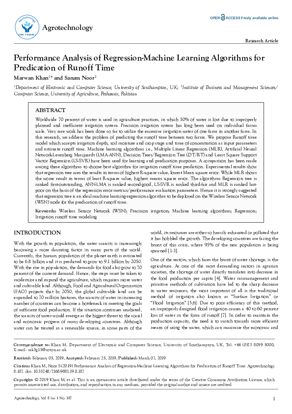(PDF) Performance Analysis of Regression-Machine Learning Algorithms ...