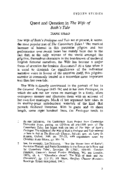 (PDF) Quest and Question in 'The Wife of Bath's Tale