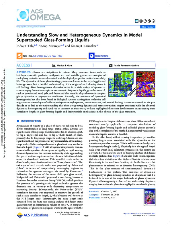 (PDF) Understanding Slow and Heterogeneous Dynamics in Model ...