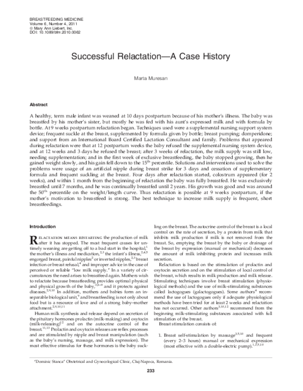 (PDF) Successful Relactation-A Case History