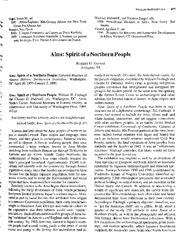 PDF) Ainu: Spirit of a Northern People:Ainu: Spirit of a Northern