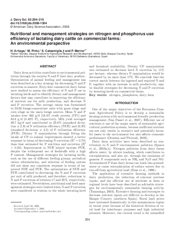 (PDF) Nutritional and management strategies on nitrogen and phosphorus ...
