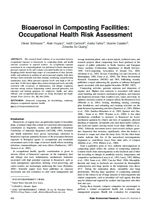 (PDF) Bioaerosol in Composting Facilities: Occupational Health Risk ...