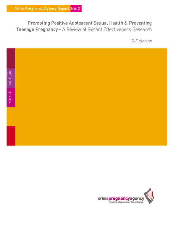 (PDF) Promoting Positive Adolescent Sexual Health & Preventing Teenage ...