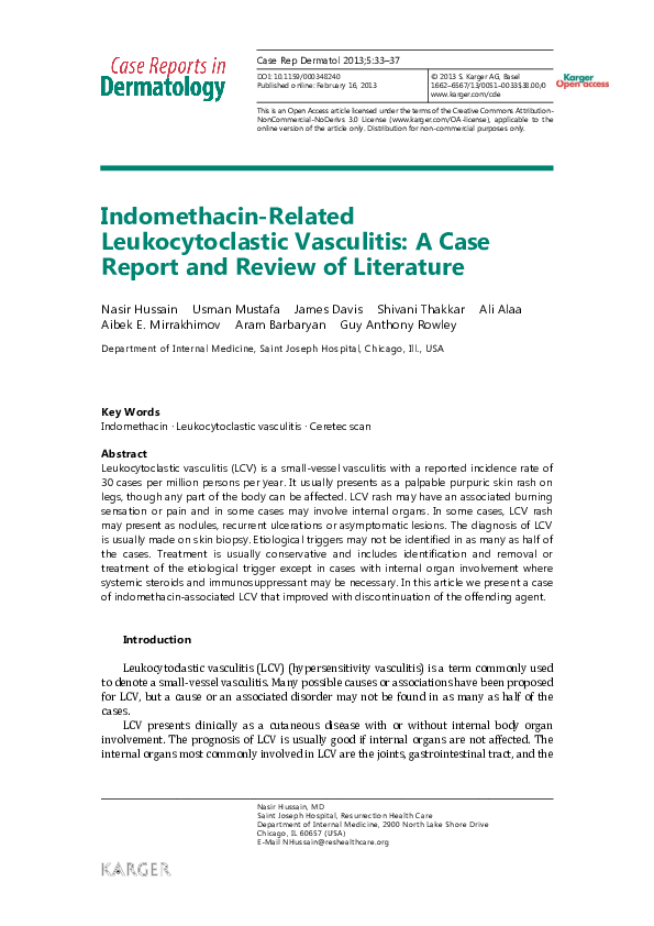 (PDF) Indomethacin-related leukocytoclastic vasculitis: a case report ...