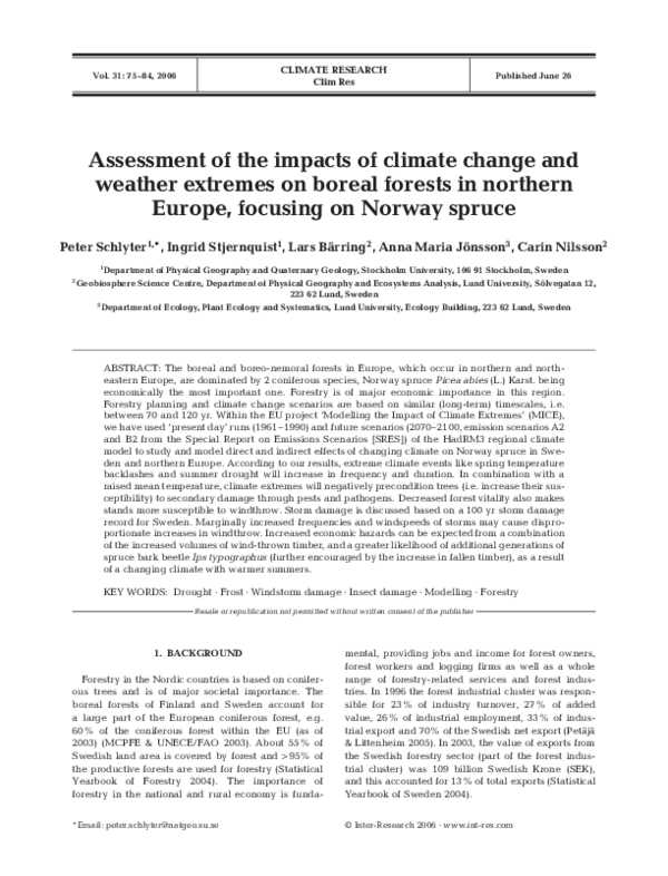 (PDF) Assessment of the impacts of climate change and weather extremes ...