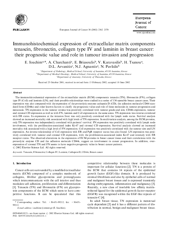 (PDF) Immunohistochemical expression of extracellular matrix components ...