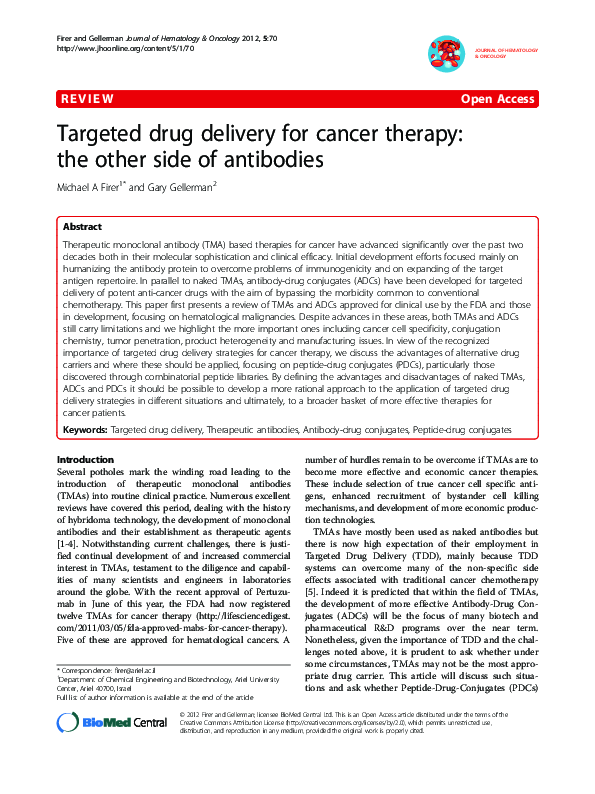 (PDF) Targeted drug delivery for cancer therapy: the other side of ...