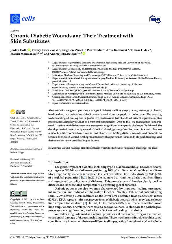 Chronic Diabetic Wounds And Their Treatment With Skin Substitutes – IRYZ