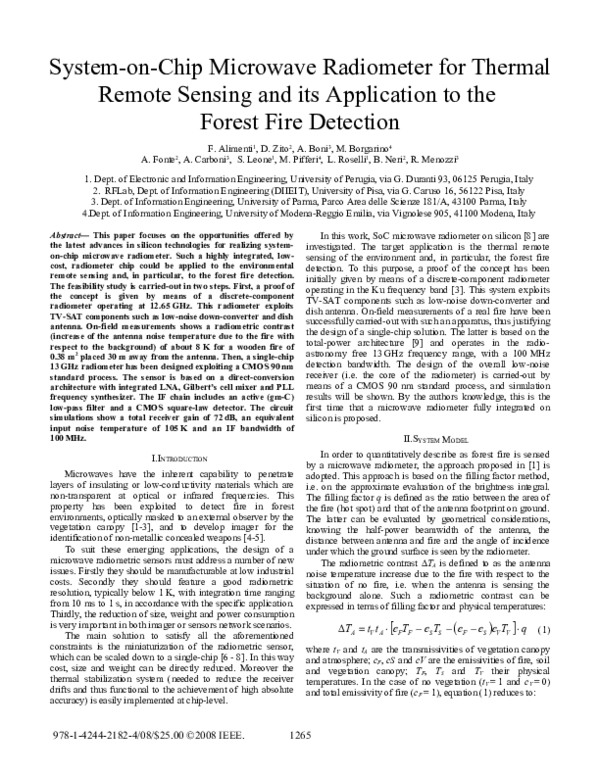 (PDF) System-on-chip microwave radiometer for thermal remote sensing ...