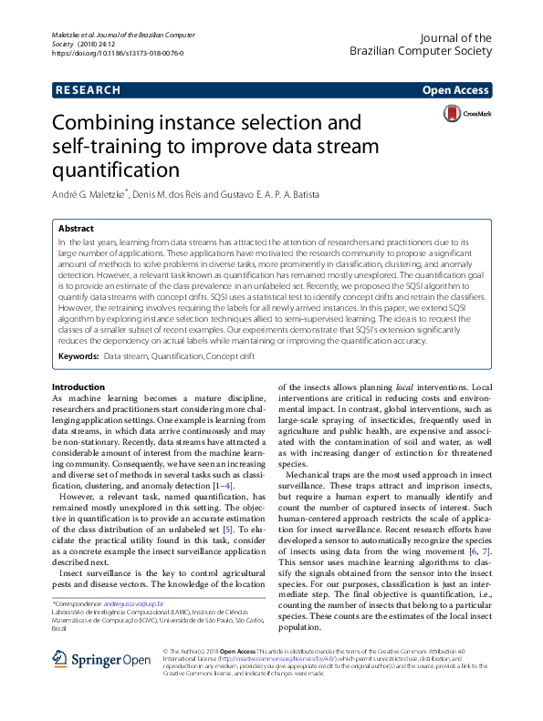 (PDF) Combining instance selection and self-training to improve data ...