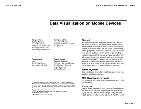 (PDF) Data Visualization on Mobile Devices
