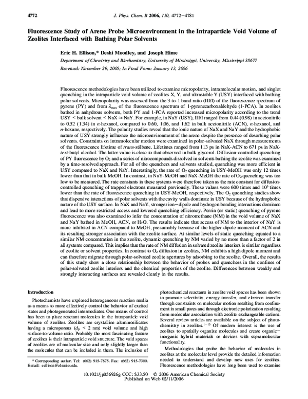 (PDF) Fluorescence study of arene probe microenvironment in the ...