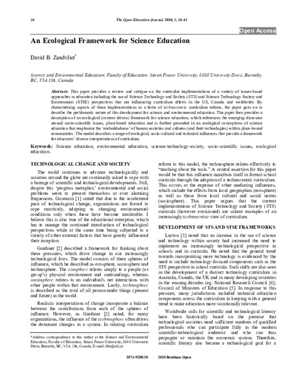 (PDF) An Ecological Framework for Science Education~!2009-11-12~!2010 ...