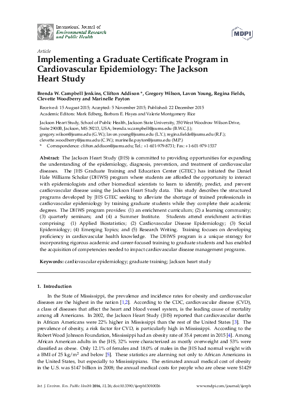 (PDF) Implementing a Graduate Certificate Program in Cardiovascular ...