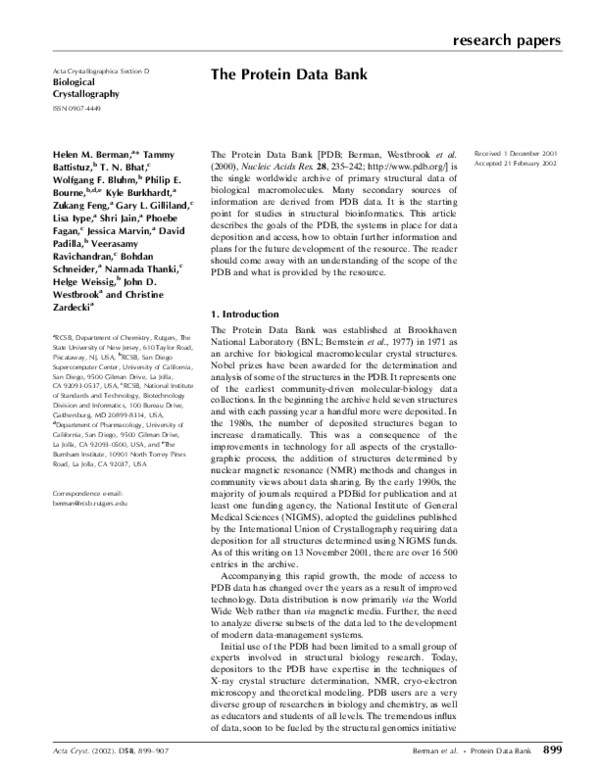 (PDF) The Protein Data Bank