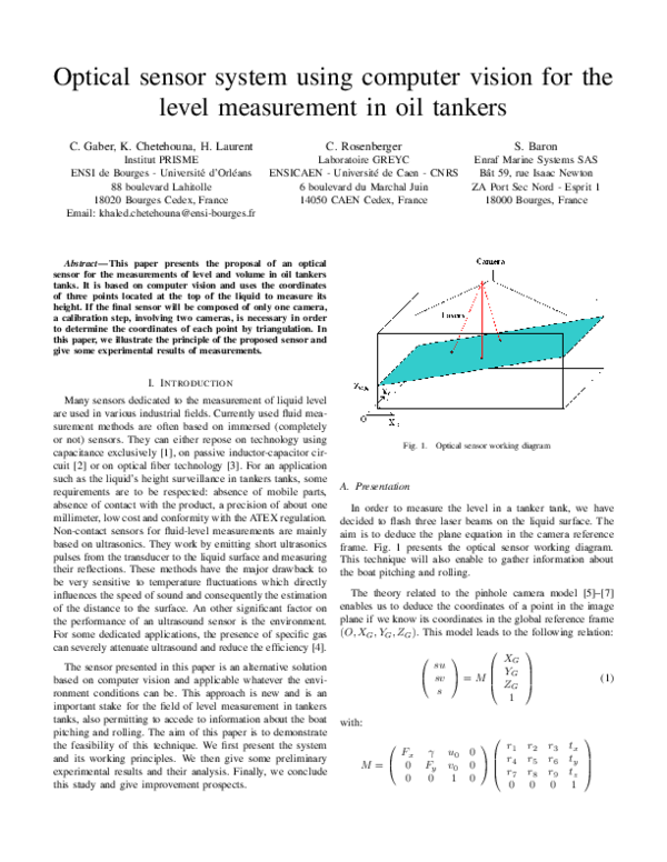 (PDF) Optical sensor system using computer vision for the level ...