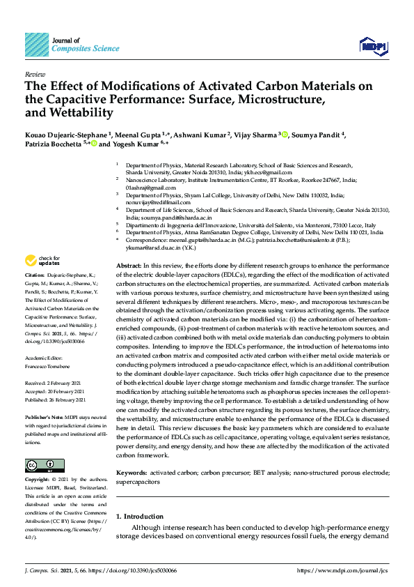 (PDF) The Effect of Modifications of Activated Carbon Materials on the ...