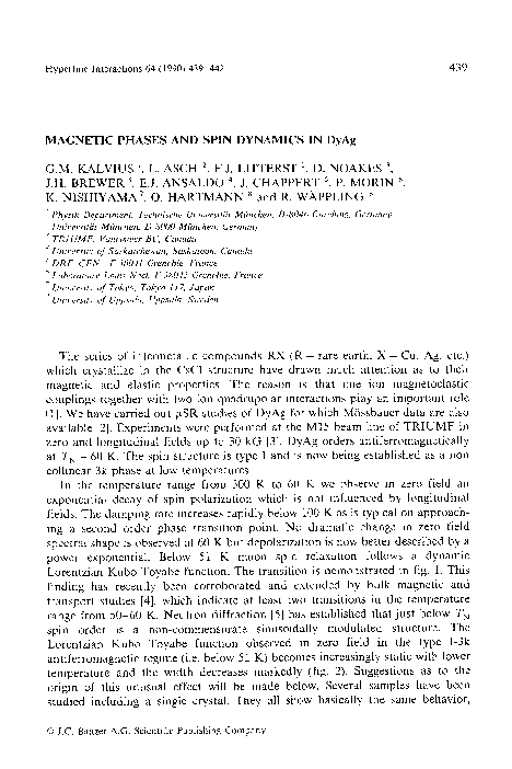 (PDF) Magnetic phases and spin dynamics in DyAg