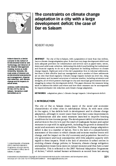 (PDF) The constraints on climate change adaptation in a city with a ...