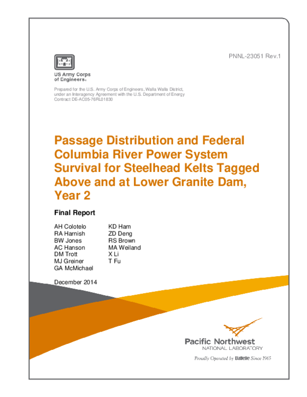 (PDF) Passage Distribution and Federal Columbia River Power System ...