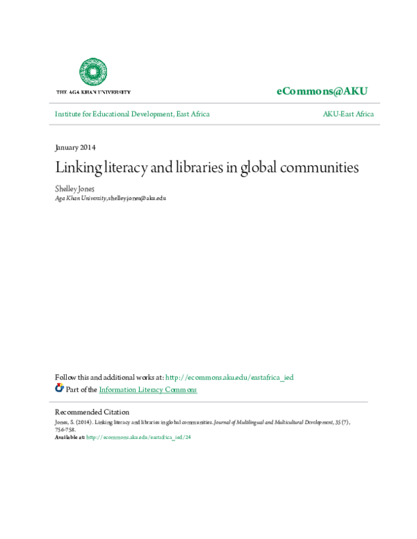 (PDF) Linking literacy and libraries in global communities