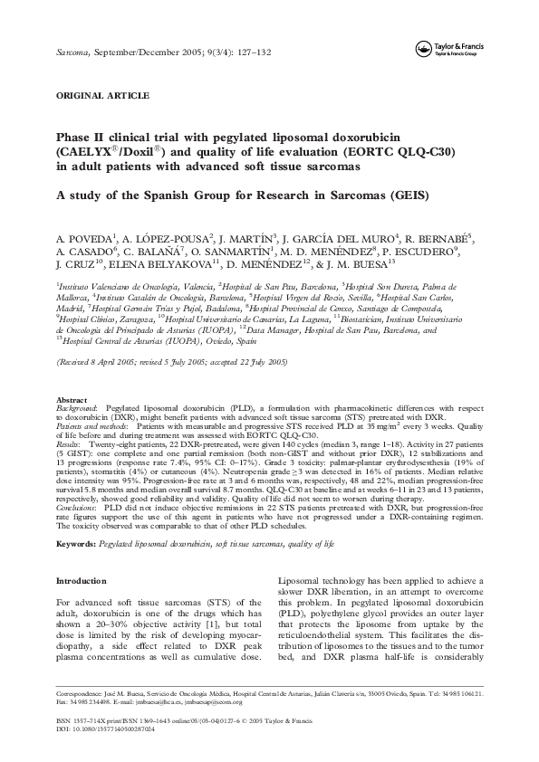 (PDF) Phase II Clinical Trial With Pegylated Liposomal Doxorubicin ...