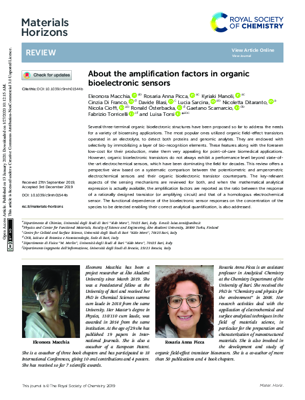 (PDF) About the amplification factors in organic bioelectronic sensors