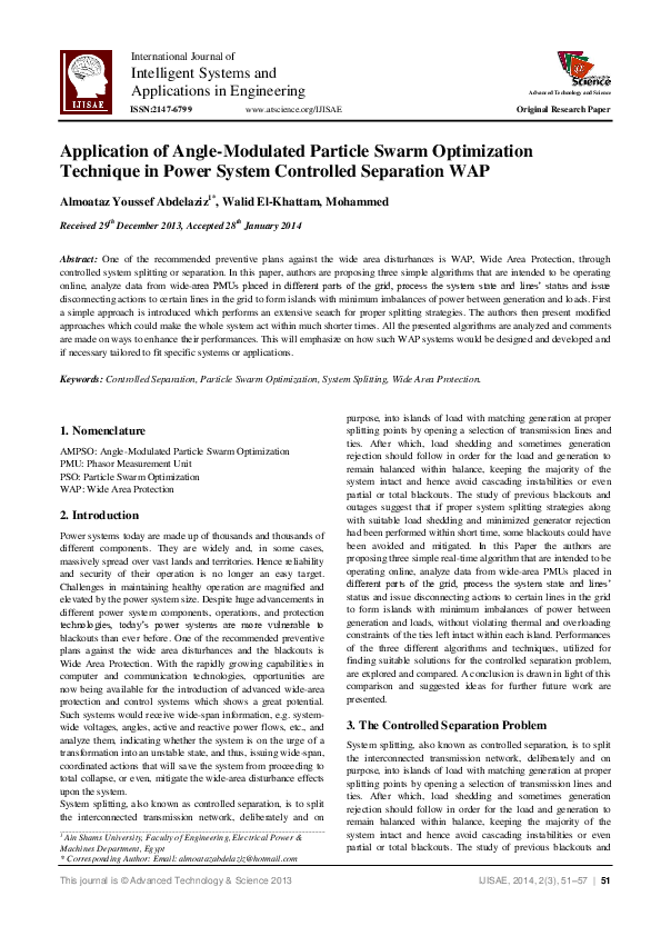(PDF) Application of Angle-Modulated Particle Swarm Optimization ...