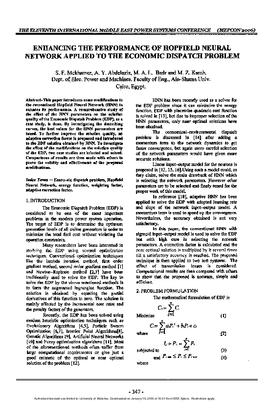 (PDF) Enhancing the performance of Hopfield neural network applied to ...