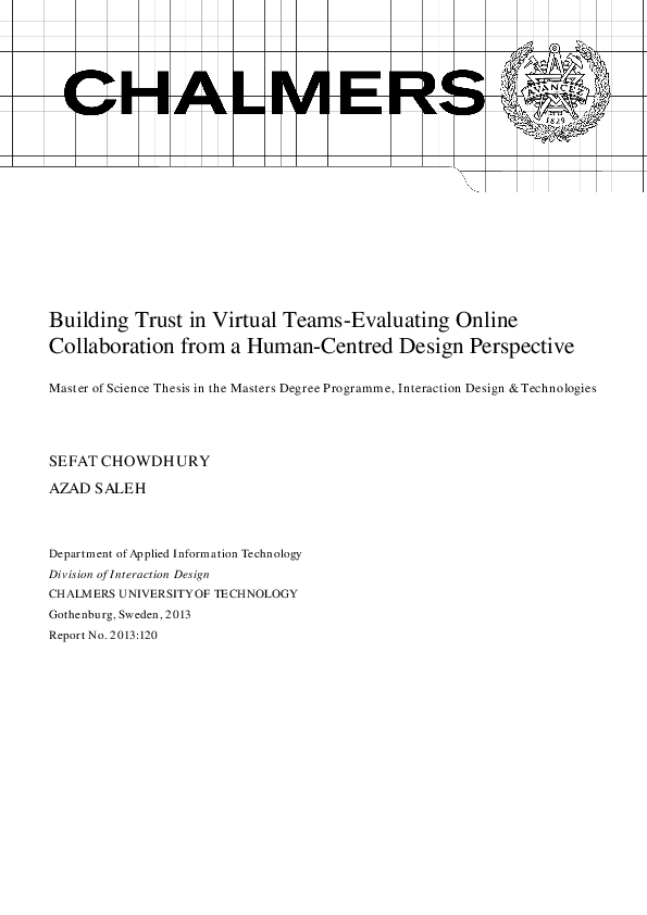 (PDF) Building Trust in Virtual Teams-Evaluating Online Collaboration ...