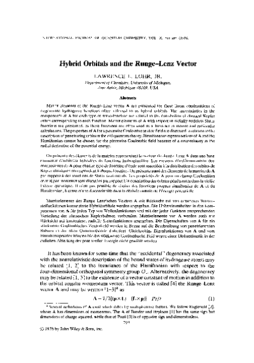 (PDF) Hybrid orbitals and the rungelenz vector Lawrence Lohr